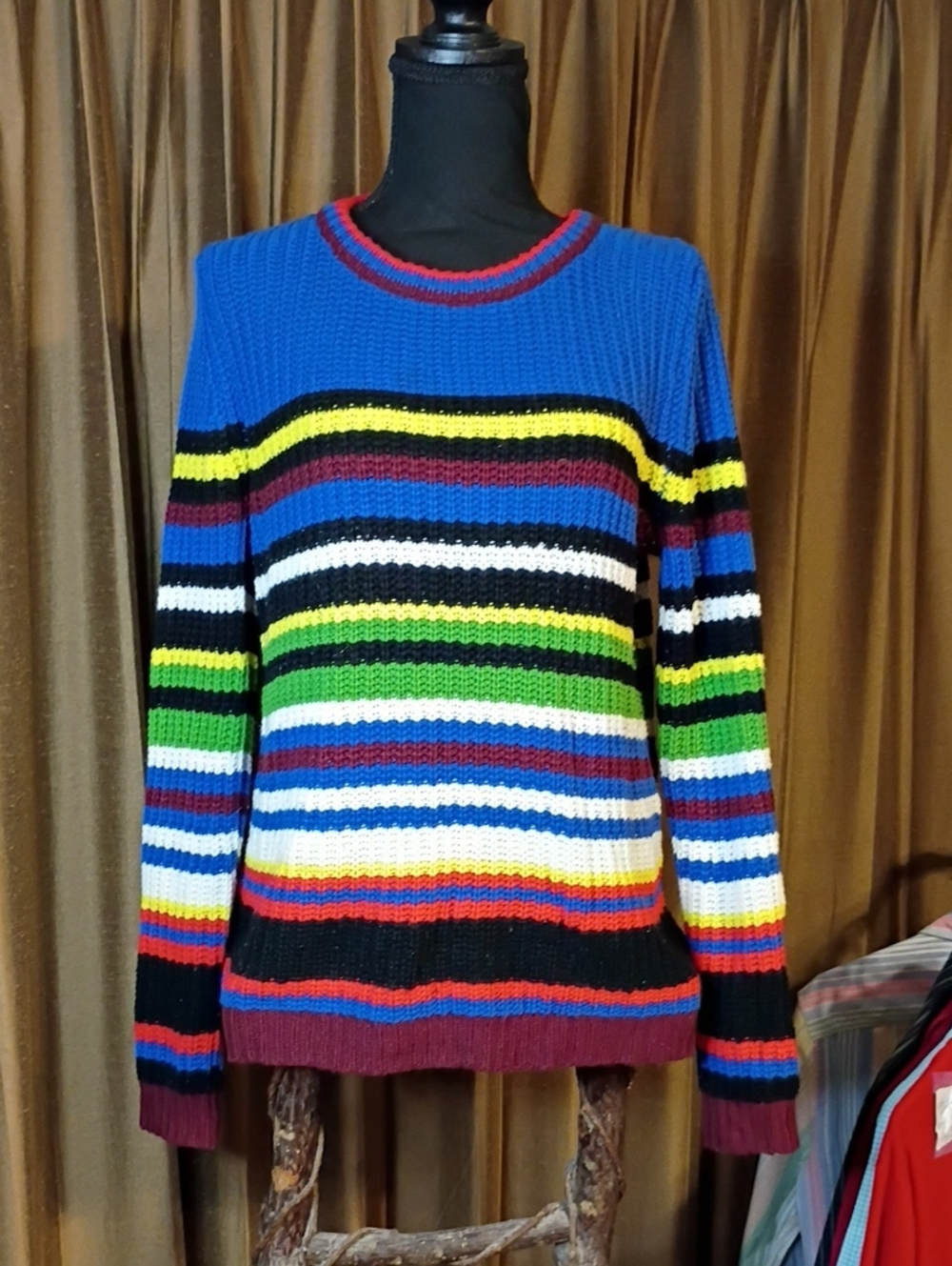 Multicolor Striped Crewneck Sweater By Pink Rose